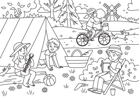 Coloriage Camping Pour Les Vacances