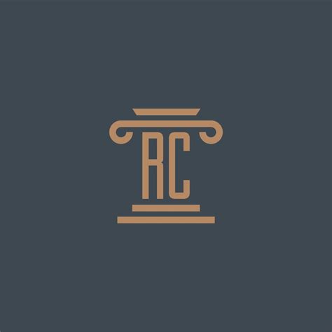 RC Initial Monogram For Lawfirm Logo With Pillar Design 13617589 Vector