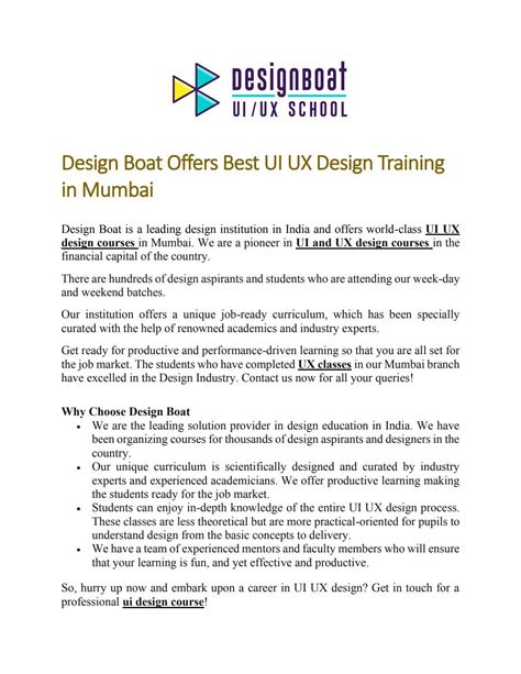 Design Boat Offers Best UI UX Design Training in Mumbai by Designboat - Issuu