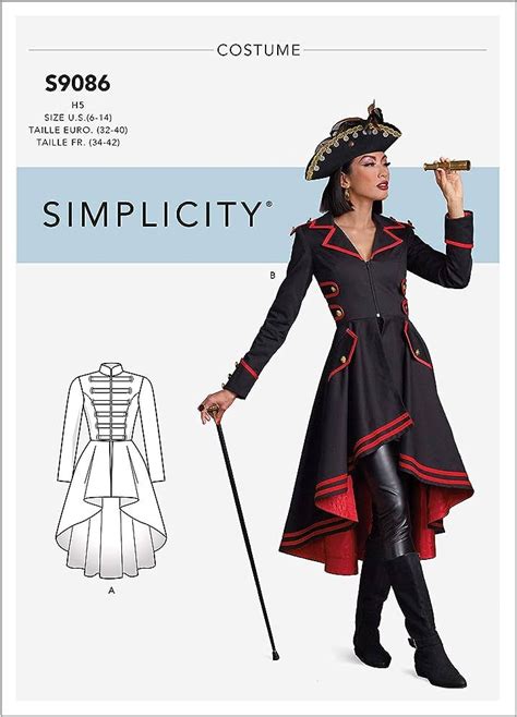 Simplicity Sewing Pattern S Misses Steampunk Costume Coats