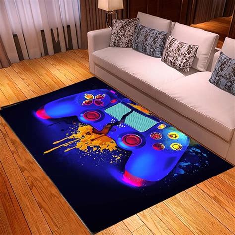 PEIHUODAN Tapis Chambre Ado Garcon Gamer Graffiti Motif Petit Grand