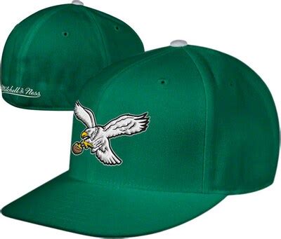 Mitchell & Ness Philadelphia Eagles Throwback Basic Logo Fitted Hat - Green