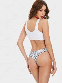 Tied Leopard Print High Leg Bikini In WHITE ZAFUL 2024