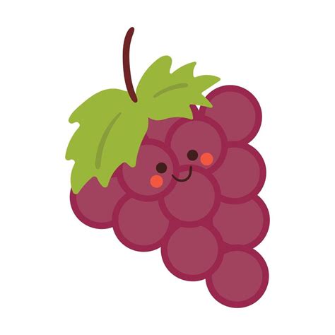 cute hand drawing cartoon grape fruit. cute drawing for icon, sticker ...