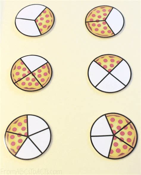 Pizza Fractions File Folder Game From Abcs To Acts