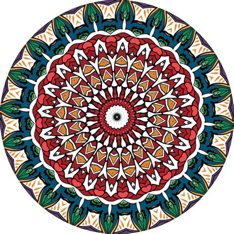 Mandalas Coloridas Ornamento Redondo Decorativo Isolado No Fundo