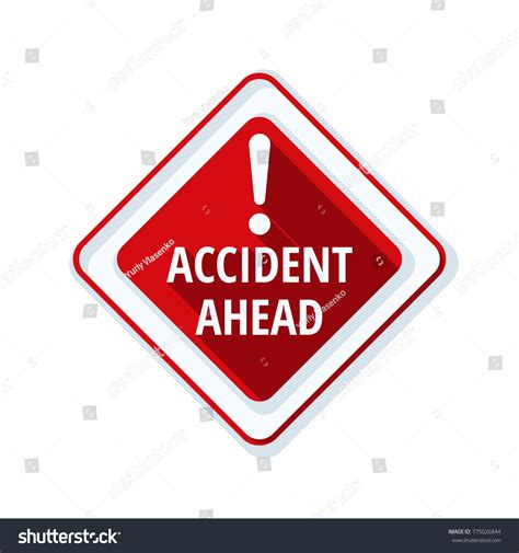 Accident Ahead Sign Illustration Stock Vector (Royalty Free) 775026844 ...