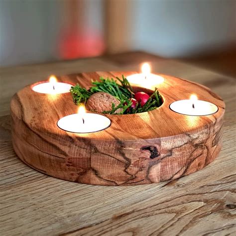 Advent Wreath Made Of Wood Simple Modern And Minimalist For Etsy