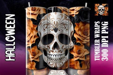 Skull Halloween Tumbler Wrap Bundle Bundle Creative Fabrica