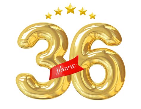 36 años aniversario dorado 11297711 PNG