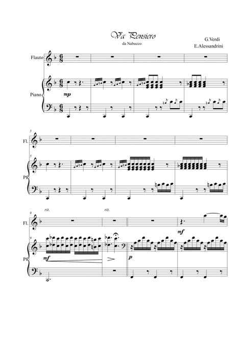 Va Pensiero From Nabucco Flute And Piano Arr Ester Alessandrini