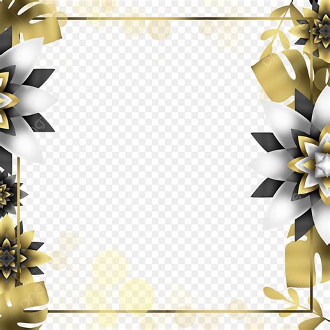 Golden Wedding Frame PNG Image, Modern Golden Wedding Border Frame ...