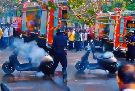 Ola S Pro Electric Scooter Catches Fire In Pune Fire Fighters