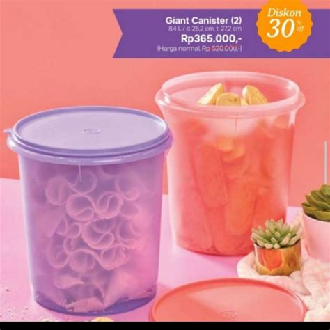 Jual Toples Giant Canister L Warna Peach Ungu Tupperware Toples