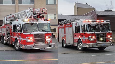 Abbotsford Fire Rescue Service Ladder Engine Responding Youtube