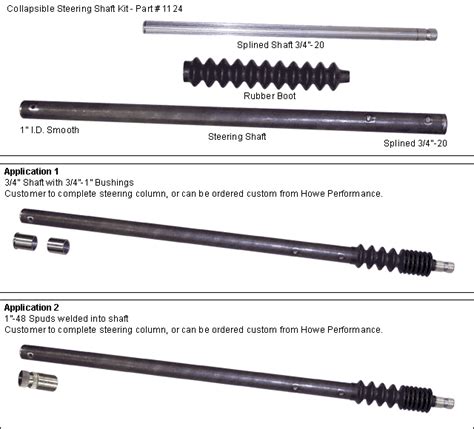 Steering Shafts Parts Categories Howe