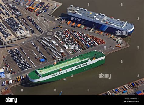 car transporter in port of Bremerhaven, Germany, Bremerhaven Stock Photo - Alamy