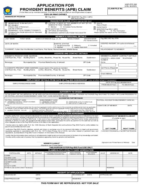 Application For Provident Benefits Claim Fill Out Sign Online Dochub