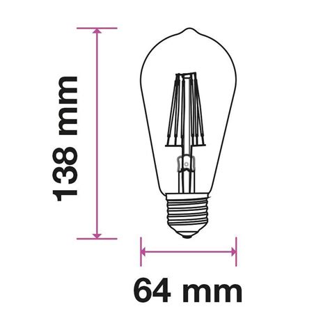 Led Filament Lamp St64 Met E27 Fitting 6 Watt 500lm Super Warm Wit