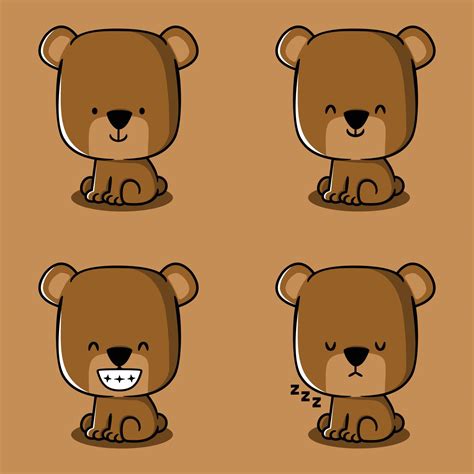 Vector Illustration Of Cute Bear Emoji 12981287 Vector Art At Vecteezy