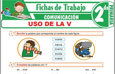 Uso De La V Para Segundo De Primaria Fichas De Trabajo