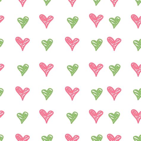 Premium Photo | Seamless pattern of pink and green hearts on a white background