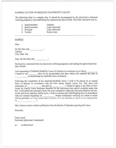 Sample Letter To Request Maternity Leave Letterhub