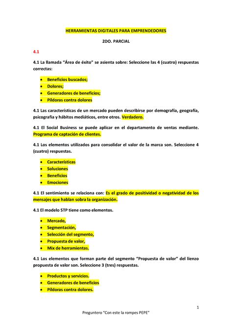 Preguntero 2do Parcial Herramientas Digitales Para Emprendedores