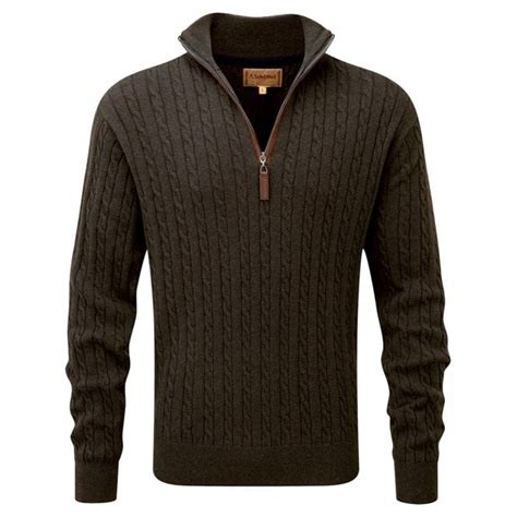 Schoffel Cottoncashmere Cable Quarter Zip Jumper Brocklehursts