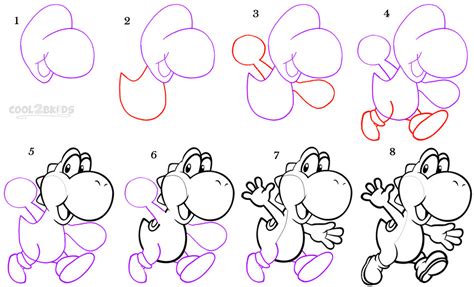 How To Draw Yoshi Step By Step