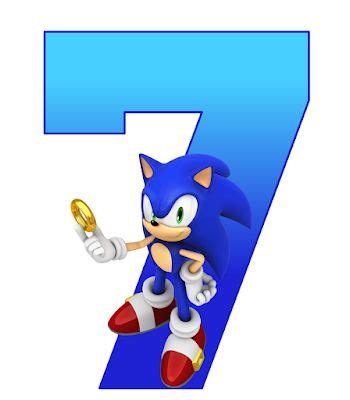 Sonic The Hedgehog Is Holding A Gold Coin In Front Of The Number Seven Sign