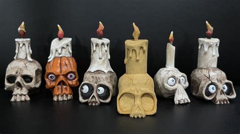 우드카빙 할러윈해골 조각하기 Woodcarving Halloween Skulls Youtube