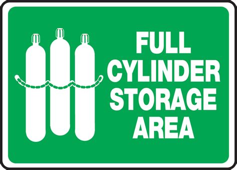 Safety Sign Full Cylinder Storage Area MCPG515