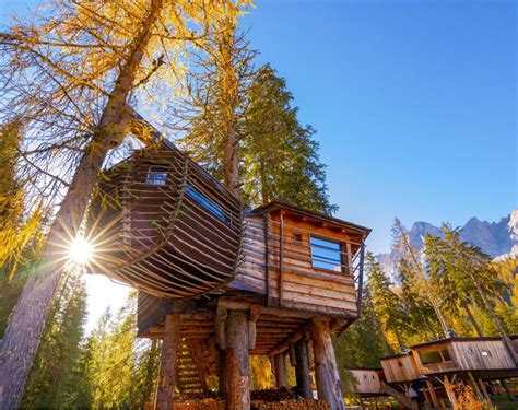 Treehouses In The Dolomites Caravanpark Sexten