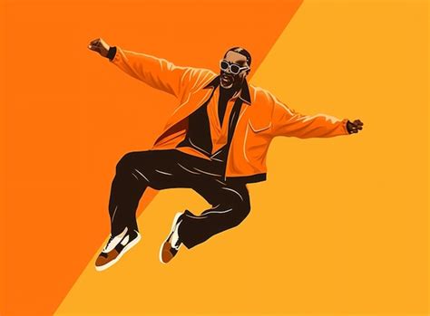 Premium Photo Man Fly Orange Jump Person Modern Black Guy Sport Style