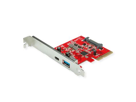 ROLINE PCI Express Karte USB 3 2 Gen 2 1x USB A 1x USB C SECOMP