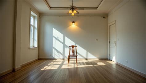 empty room single chair spotlight  solitude  stock photo