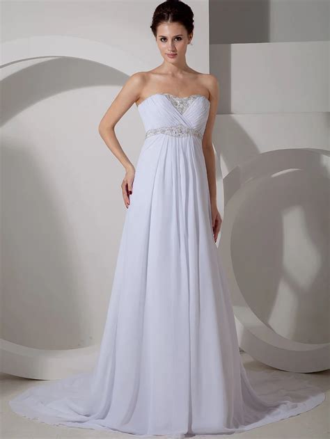 2016 Maternity Chiffon Empire Waist Beach Wedding Dresses Bridal Gowns