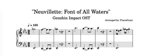 Genshin Impact Demo Neuvillette Font Of All Waters Easy Piano