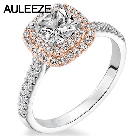 Double Halo Ct Cushion Cut Simulated Diamond Engagement Wedding Ring