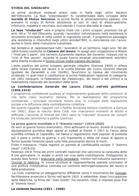 Breve Storia Del Sindacato In Italia Lavoro Conflitto Ed Emancipazione