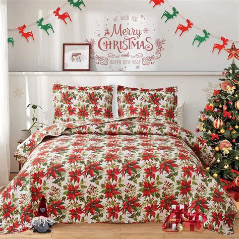 Green Essen Christmas Quilt Queen Full Size Lightweight Floral Quilt