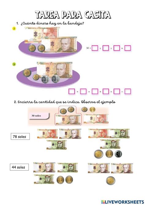 Sistema Monetario Online Exercise For Primer Grado Live Worksheets