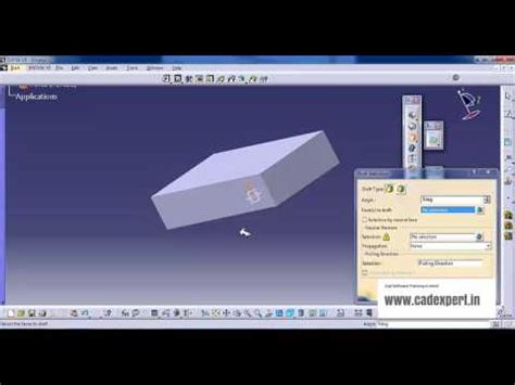 CATIA TUTORIAL IN HNDI CHAMFER SHELL AND DRAFT COMMANDS YouTube