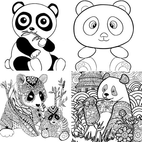 Combo Panda Coloring Pages Printable