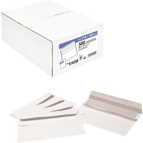 Boîte de 500 enveloppes blanches C6 114X162 80g m² autocollantes