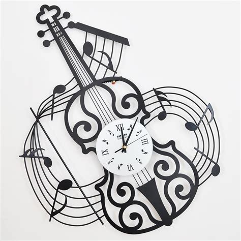 Colono Drow Moda Musica Orologio Da Parete Violino Orologio In Ferro