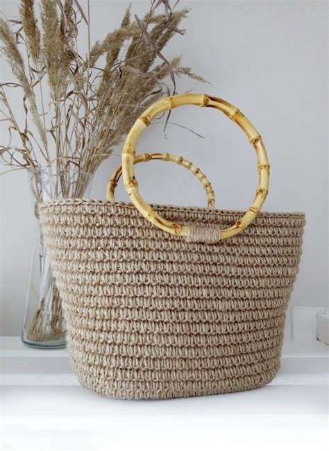 Сумка-корзинка из джута | Сумки, Вязаные сумки, Женские сумки