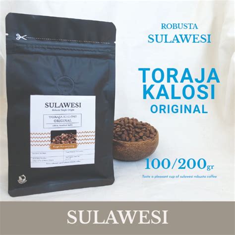 Jual Robusta Sulawesi Toraja Kalosi Original Kopi Bean Bubuk Gr