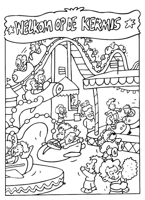 Kleurplaat Gezellig Op De Kermis Kleurplatennl Colouring Pages Porn